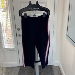 Prospirit Navy Capris with Pink And White Stripe